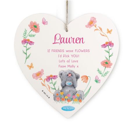 Personalised Me to You Flowery Large Wooden Heart Decoration £12.99